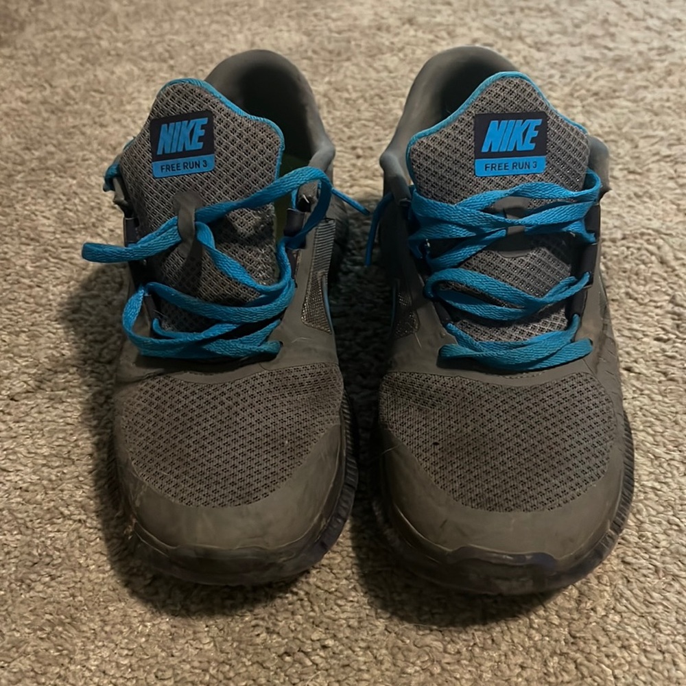 Gray and blue Nike